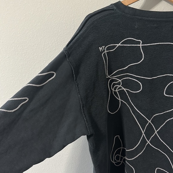 OFF-WHITE c/o Virgil Abloh "Main Label" Black Sweatshirt Men's Medium - Picture 10 of 16